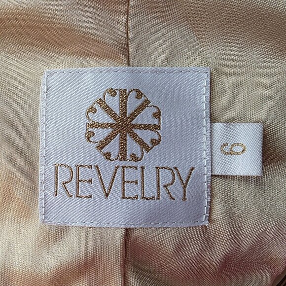 Revelry Womens 6 Dress Sequin Gold Maxi Cap Sleeve Removeable Back Drape Formal - Picture 10 of 13